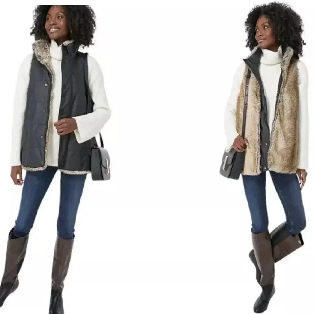 Tuckernuck Emilia Wax Fur Reversible Vest $298 NWT XS - Picture 2 of 3